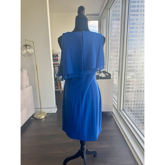 Nordstrom Taylor Bright Blue Ruffle Sleeveless Shift Dress Size 10 NEW! - Picture 3 of 6
